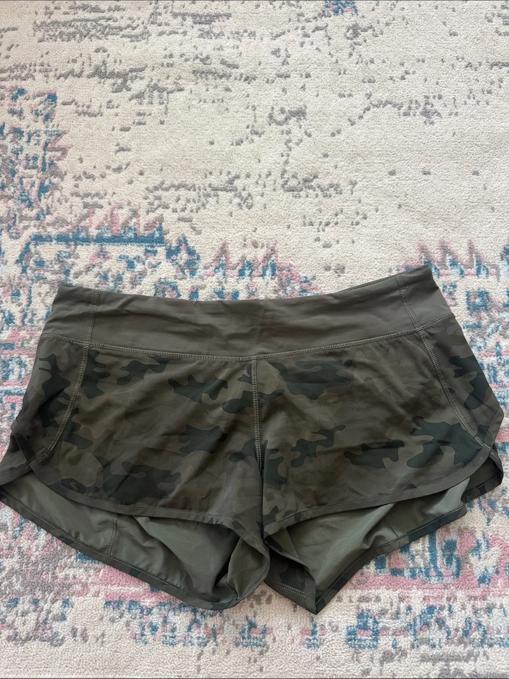lululemon athletica Olive Green Camo Athletic Shorts